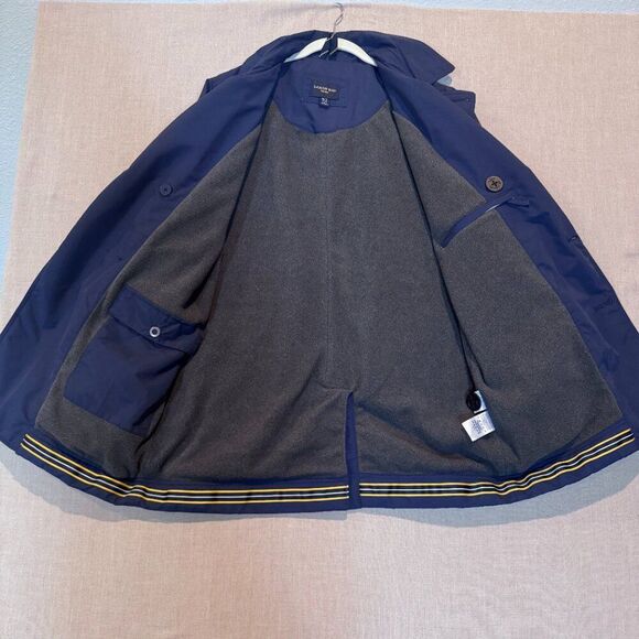 Lands’ End Men’s Squall Coat Jacket Navy Blue Medium Tall M/T Fleece Lined Water - Picture 2 of 11